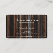 Carte De Visite Professional Wood Grain Rustic Carpentry (Dos)
