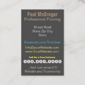 Carte De Visite Professional Wood Laminated Flooring Business Card (Dos)