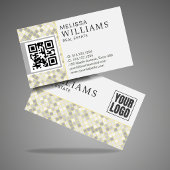 Carte De Visite Professional Yellow & Gray QR Code Logo 