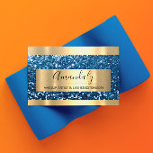 Carte De Visite ProfessionalGlitter Blue Navy Or moderne Lumineuse