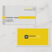 Carte De Visite Professionnal business card in gray and yellow (Devant / Derrière)