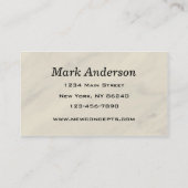 Carte De Visite Professionnel (Dos)