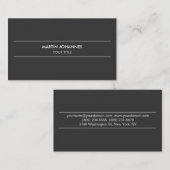 Carte de visite professionnel à la mode en gris cl (Devant / Derrière)