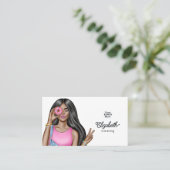 Carte De Visite Professionnel à la mode et à rose chaud (Debout devant)