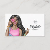 Carte De Visite Professionnel à la mode et à rose chaud (Devant)