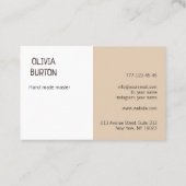 carte de visite professionnel à la texture en roti (Dos)