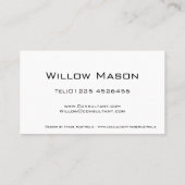 Carte de visite professionnel à rayures noir et bl (Dos)