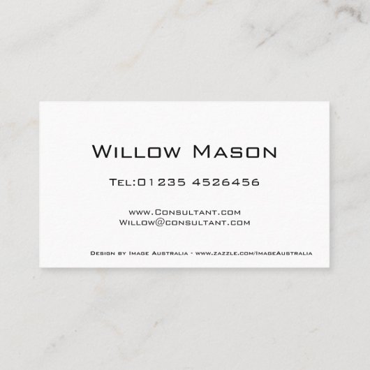 Carte de visite professionnel à rayures noir et bl (Dos)