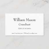 Carte de visite professionnel à rayures noir et gr (Dos)