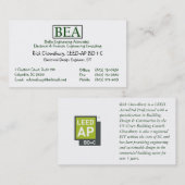 Carte De Visite Professionnel accrédité par LEED (Devant / Derrière)