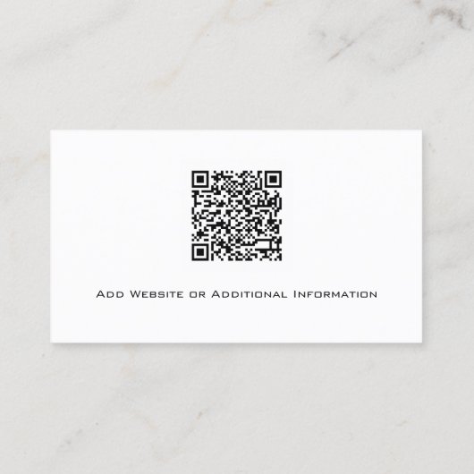 Carte De Visite Professionnel Ajouter logo photo QR Code (Dos)