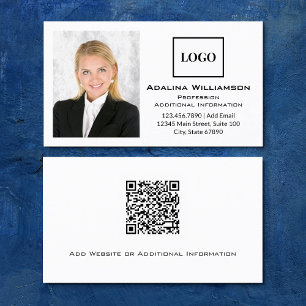 Carte De Visite Professionnel Ajouter logo photo QR Code