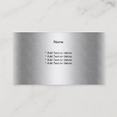 Carte De Visite Professionnel Ajouter Photo Silver Classy Business (Dos)