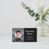 Carte De Visite Professionnel Ajouter Photo Silver Classy Business (Debout devant)