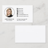 Carte De Visite Professionnel Ajouter photo Social Media Icône (Devant / Derrière)