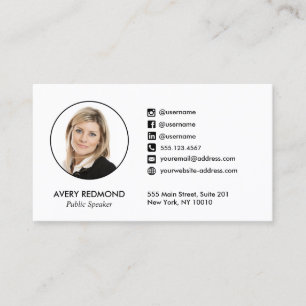 Carte De Visite Professionnel Ajouter photo Social Media Icône