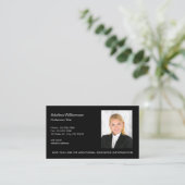 Carte De Visite Professionnel Ajouter une photo noir et blanc (Debout devant)