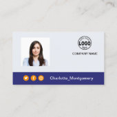 Carte De Visite Professionnel ajoutez votre logo QR Code Photo per (Dos)