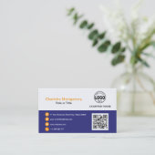 Carte De Visite Professionnel ajoutez votre logo QR Code Photo per (Debout devant)