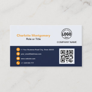 Carte De Visite Professionnel ajoutez votre logo QR Code Photo per