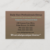 Carte De Visite Professionnel amical Floral (Dos)