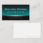 Carte de visite professionnel Aqua & Silver Stripe (Devant / Derrière)