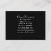 Carte De Visite Professionnel aristocratique de noir de crâne (Dos)