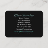 Carte De Visite Professionnel aristocratique du noir II de crâne (Dos)