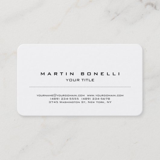 Carte de visite professionnel arrondi Corner Plain (Devant)