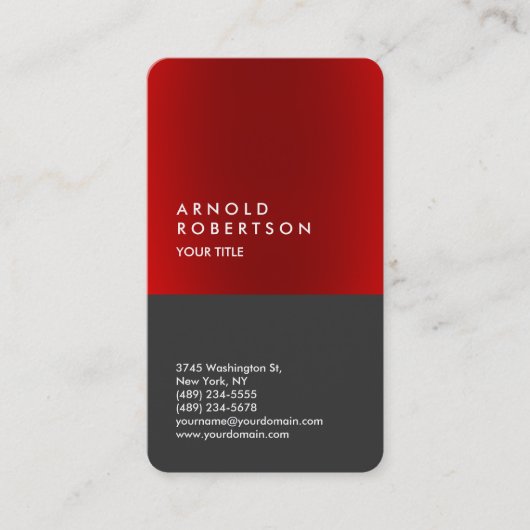 Carte de visite professionnel Arrondi Red Stripe G (Devant)