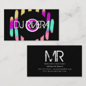 Carte De Visite Professionnel au néon intelligent moderne du DJ de (Devant / Derrière)