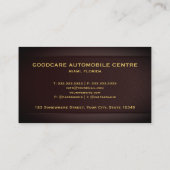 Carte De Visite Professionnel automobile Red Maroon Gold (Dos)