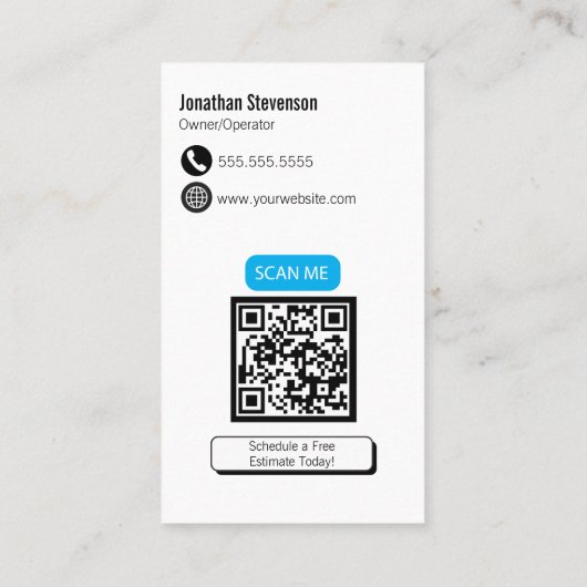 Carte De Visite Professionnel avec code QR - Lavage de pression pe (Dos)