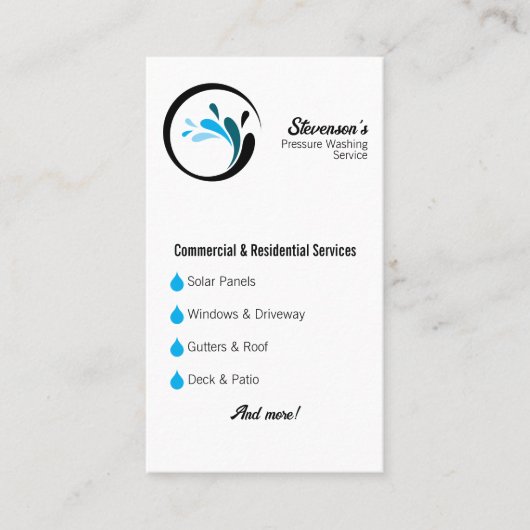 Carte De Visite Professionnel avec code QR - Lavage de pression pe (Devant)