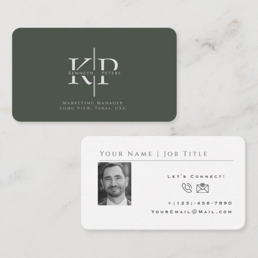 Carte de visite professionnel avec Initiales et Ph (Devant / Derrière)