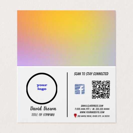 Carte de visite professionnel avec un objet modern (Extérieur déplié)