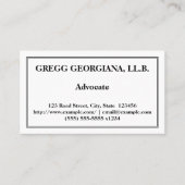 Carte de visite Professionnel & Basic Advocate (Devant)