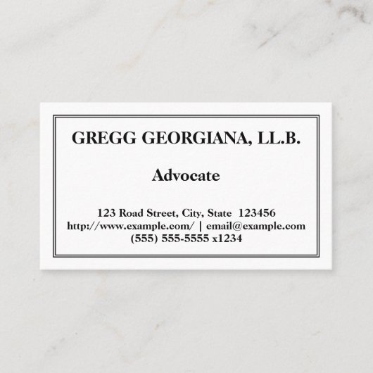 Carte de visite Professionnel & Basic Advocate (Devant)