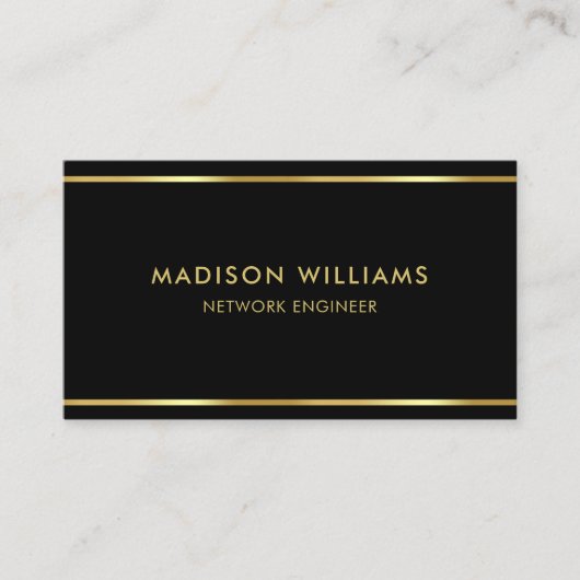 Carte De Visite Professionnel Black and Gold Premium personnalisé (Devant)