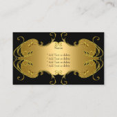 Carte De Visite Professionnel Black Gold Élégant (Dos)