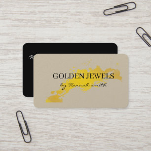 Carte De Visite Professionnel Black Gold Metal Moderne Élégant