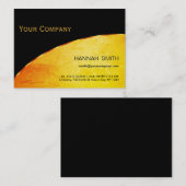 Carte De Visite Professionnel Black Gold Metal Moderne Élégant (Devant / Derrière)