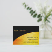 Carte De Visite Professionnel Black Gold Metal Moderne Élégant (Debout devant)