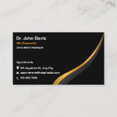 Carte De Visite Professionnel Black Gold Moderne Élégant minimalis (Devant)