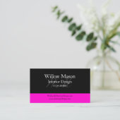 Carte de visite professionnel Black & Hot Pink (Debout devant)