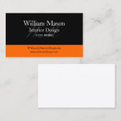 Carte de visite professionnel Black & Orange (Devant / Derrière)