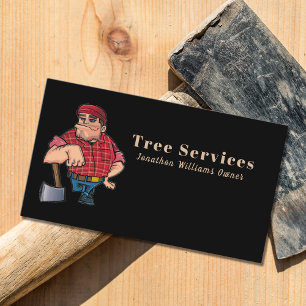 Carte De Visite Professionnel Black & Red Tree Service Cartographi