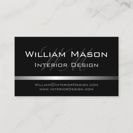 Carte de visite professionnel Black & Silver (Devant)