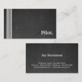 Carte de visite professionnel Black & Silver Pilot (Devant / Derrière)
