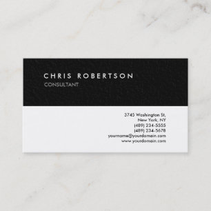 Carte de visite professionnel Black White Grey